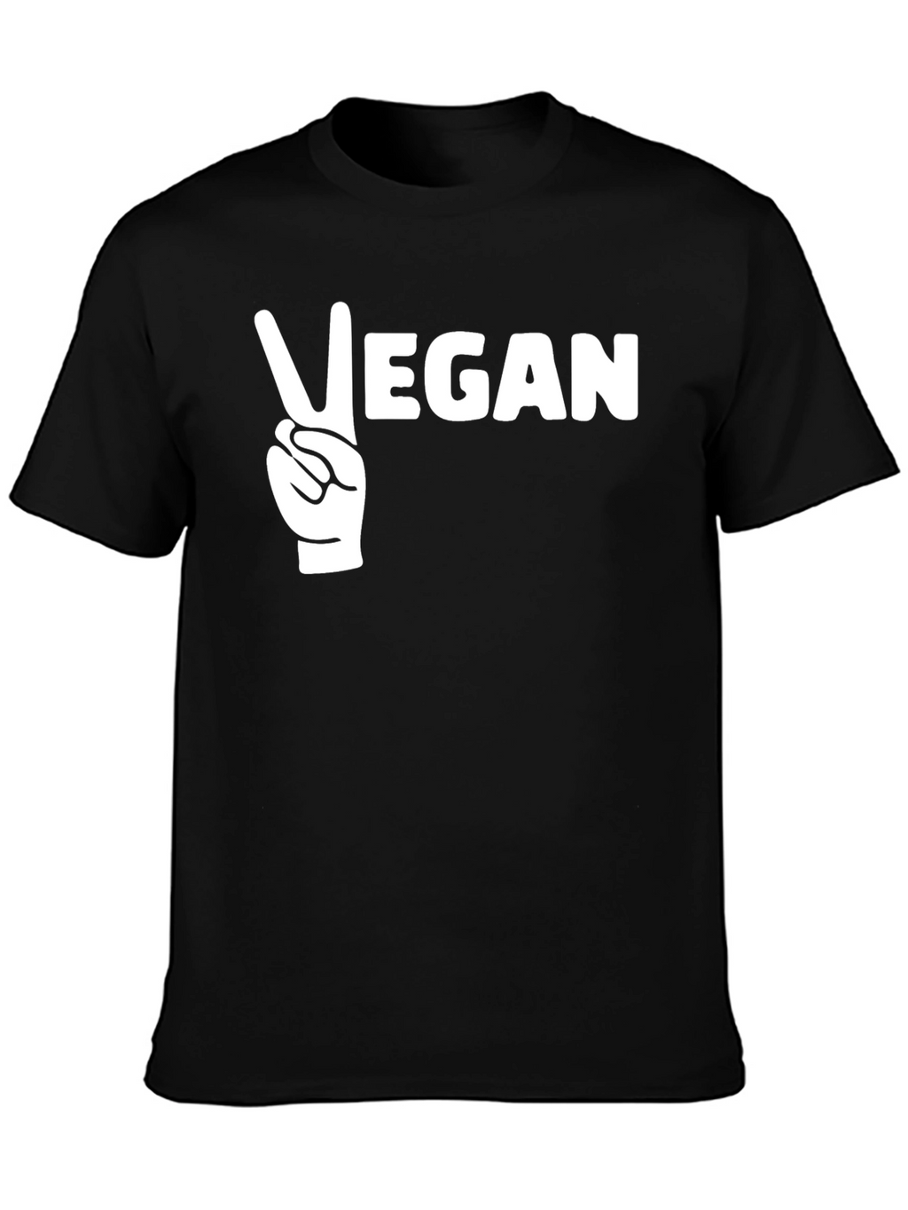 Vegan Peace Sign T-Shirt - Black