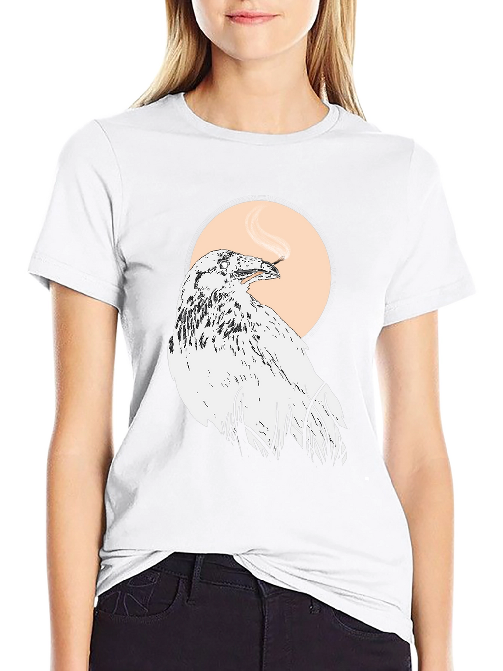 Raven Smoking T-Shirt - Unique Graphic Tee