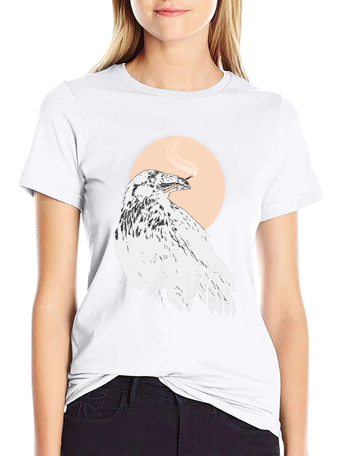 Raven Smoking T-Shirt - Unique Graphic Tee