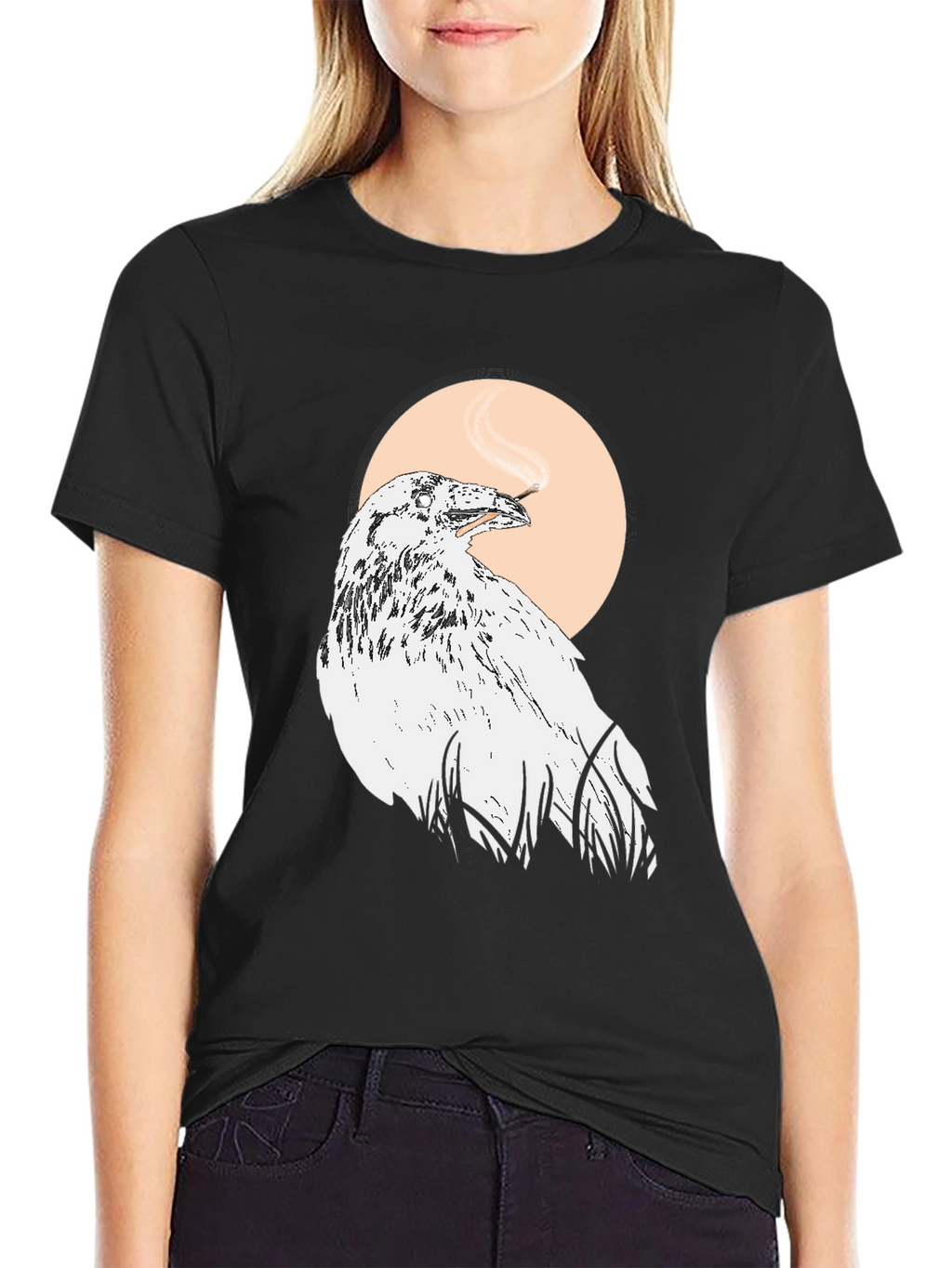 Raven Smoking T-Shirt - Unique Graphic Tee
