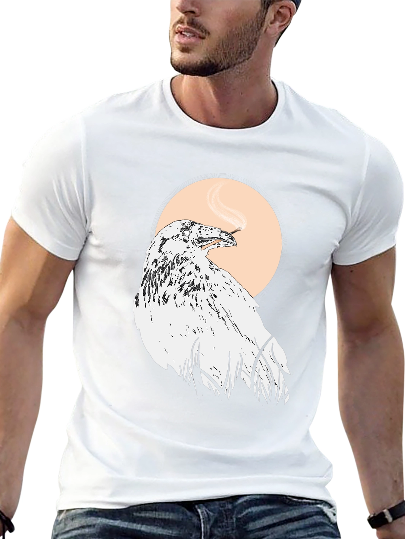 Raven Smoking T-Shirt - Unique Graphic Tee