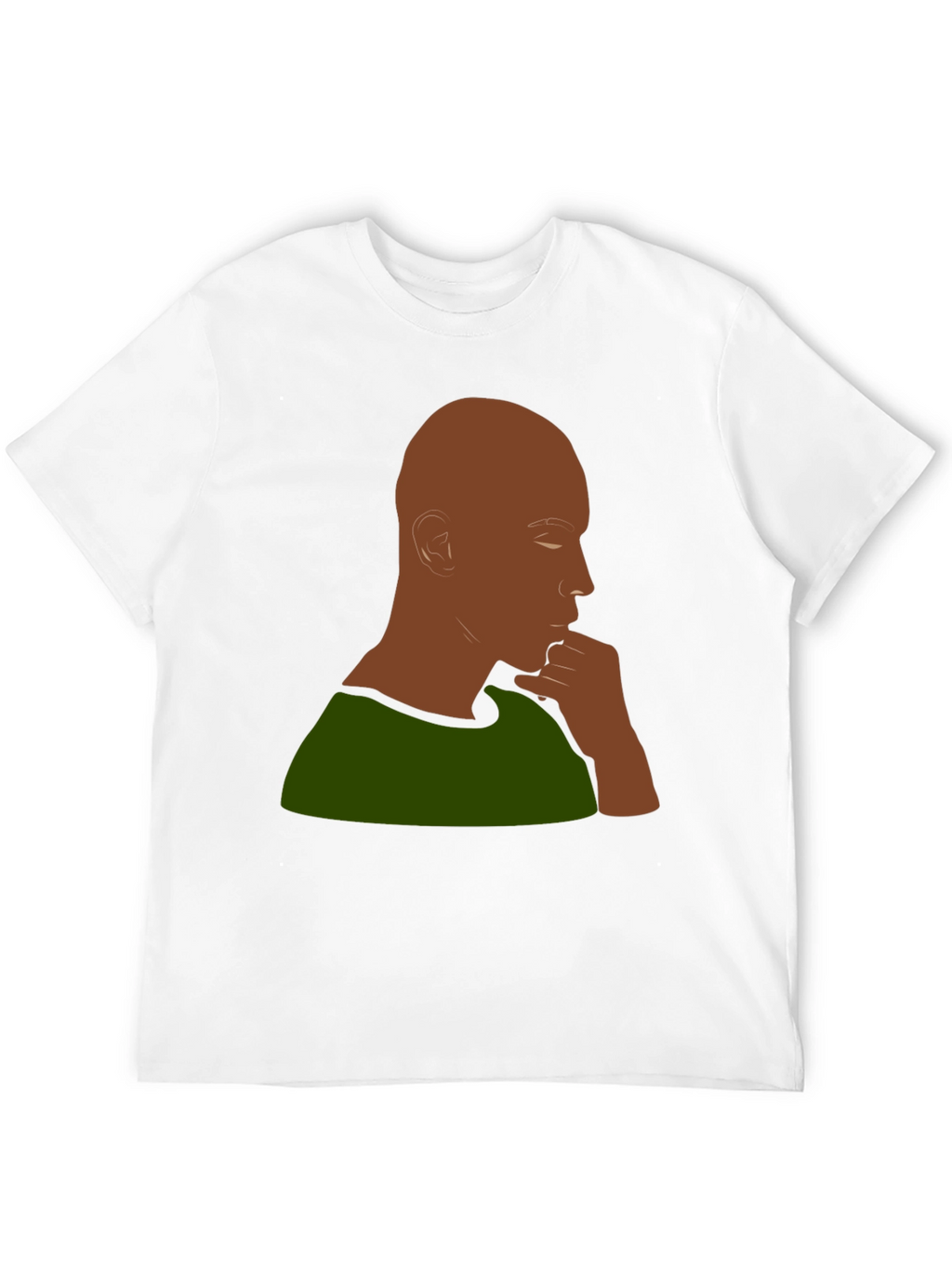 Contemplative Man Graphic Tee - Black