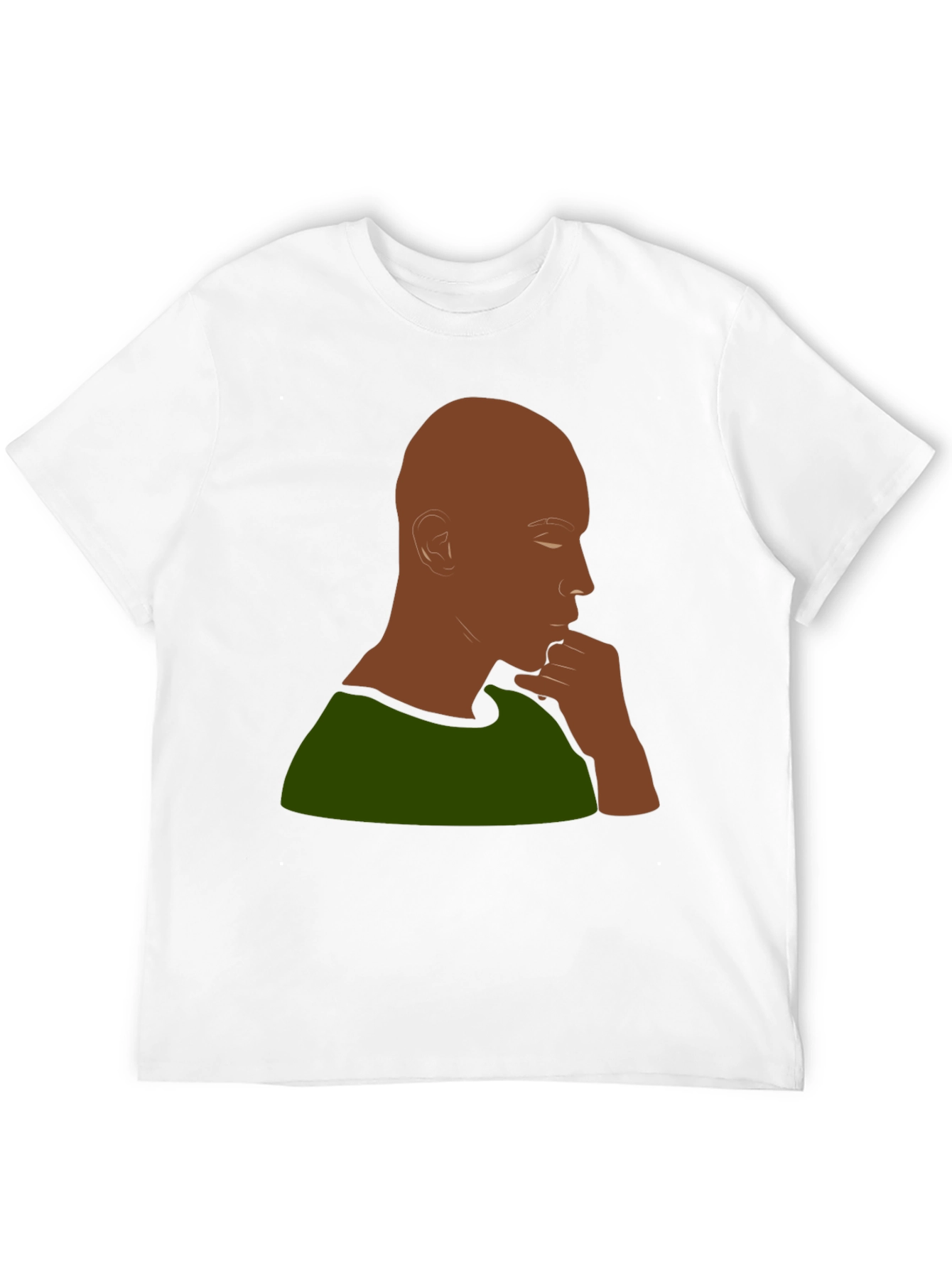 Contemplative Man Graphic Tee - Black