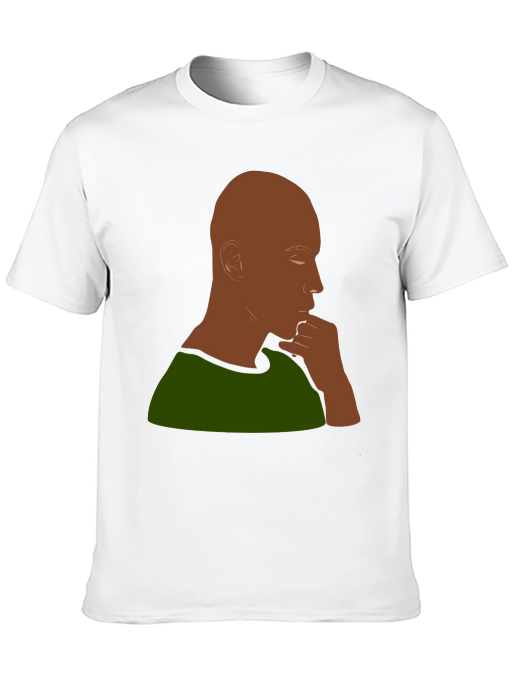 Contemplative Man Graphic Tee - Black