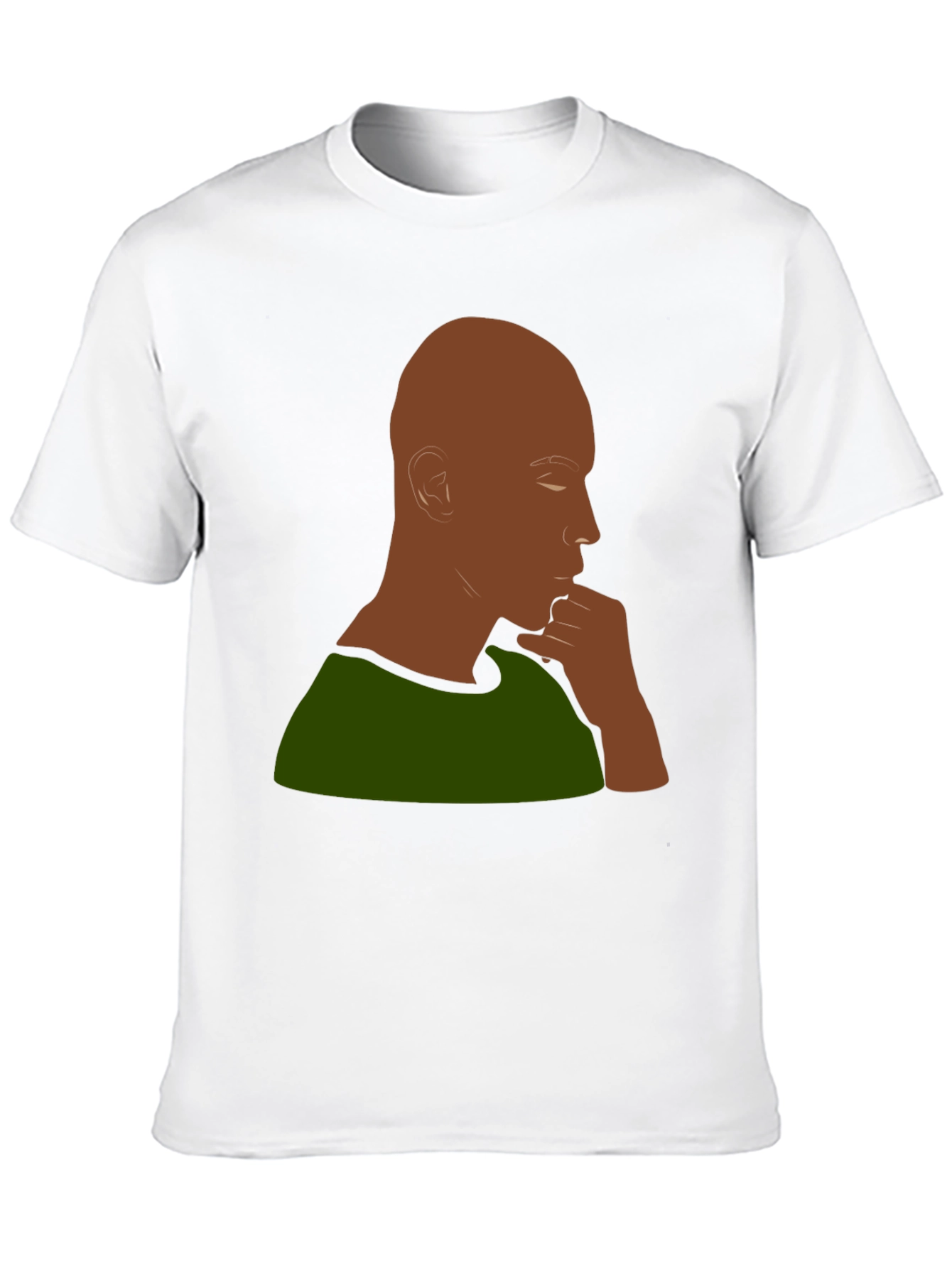 Contemplative Man Graphic Tee - Black