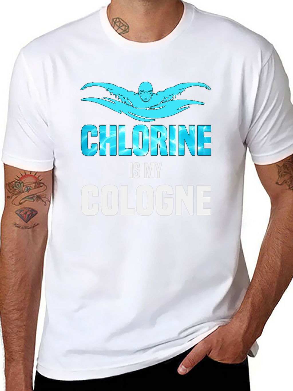 Chlorine is My Cologne Swimmer Black T-Shirt