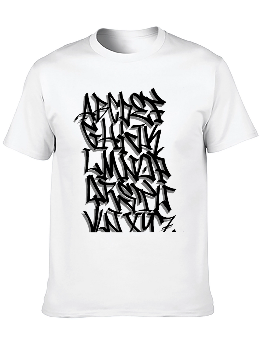 Abstract Graffiti Print Black T-Shirt