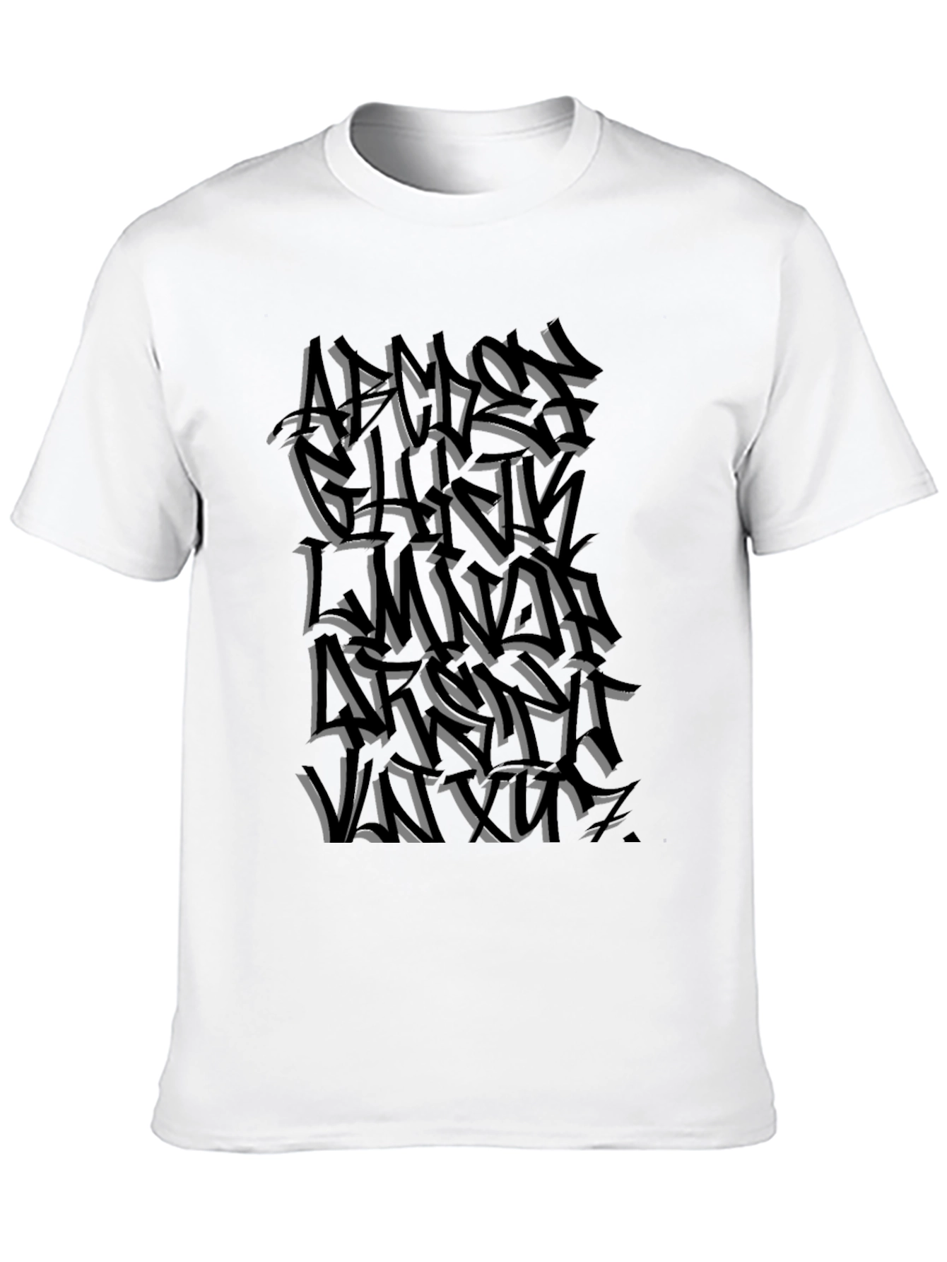 Abstract Graffiti Print Black T-Shirt