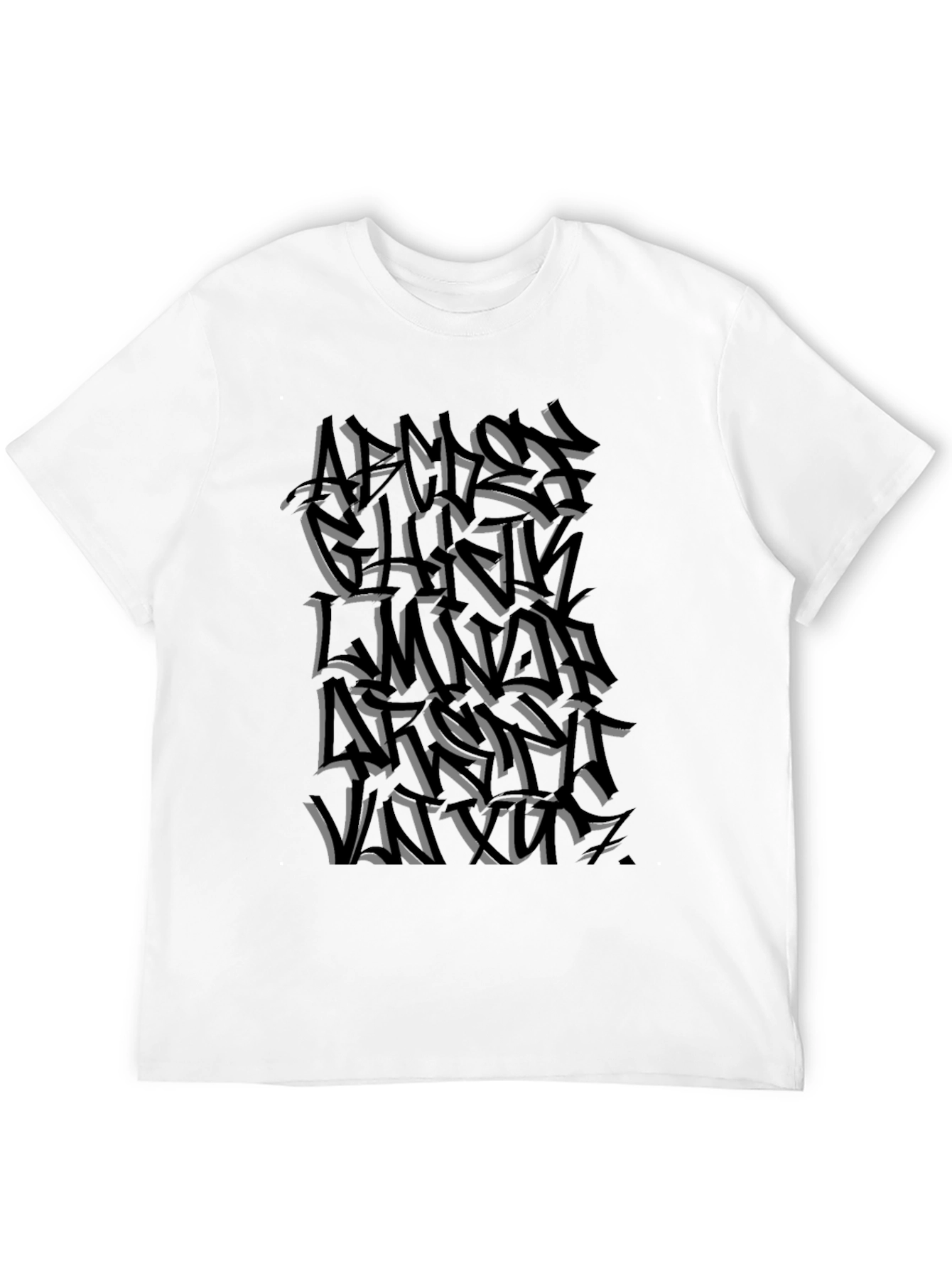 Abstract Graffiti Print Black T-Shirt