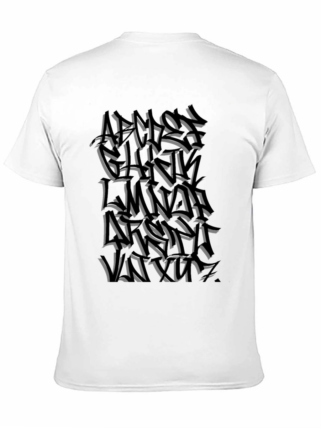 Abstract Graffiti Print Black T-Shirt