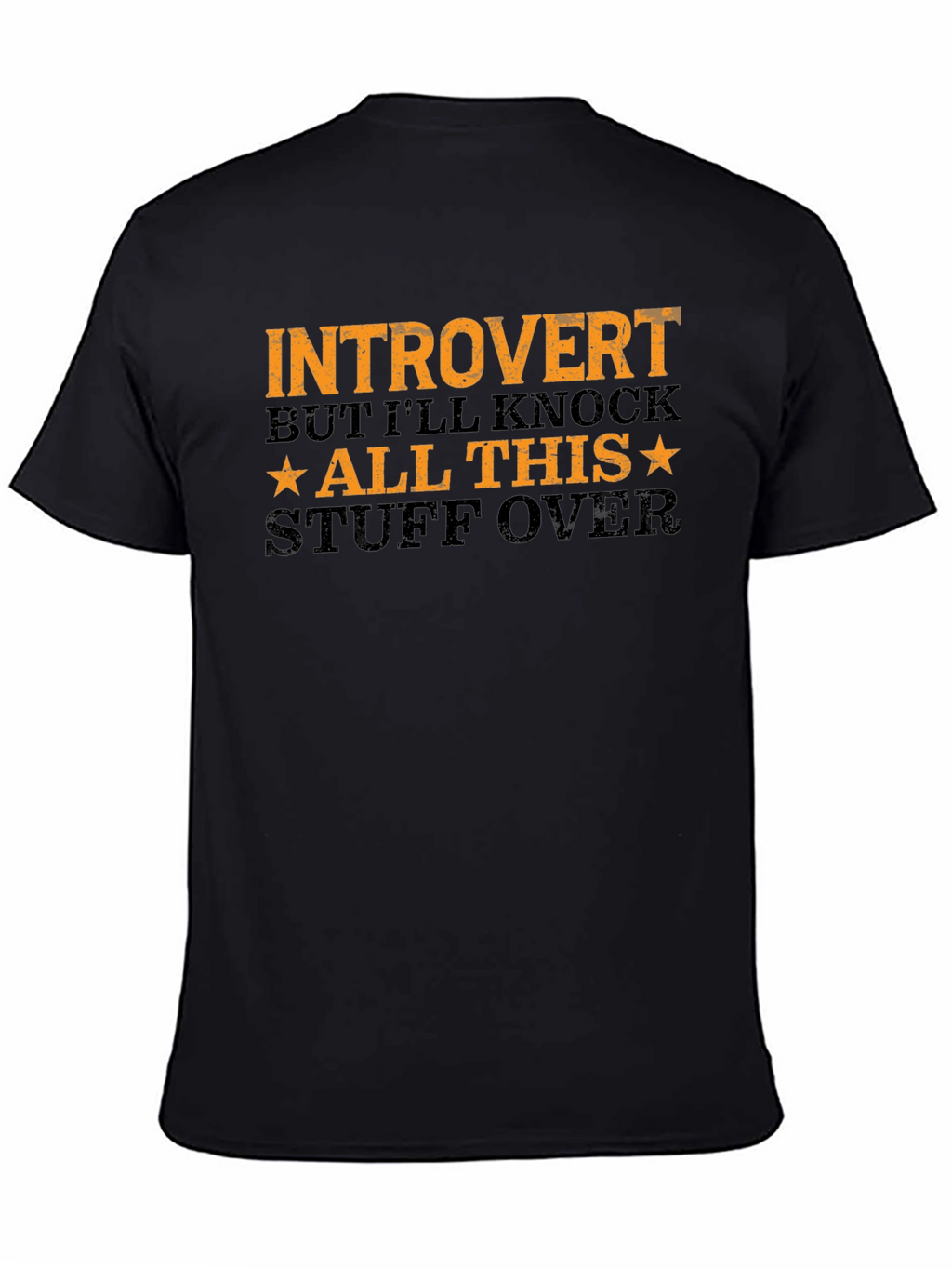 Introvert Graphic Tee - Black Cotton T-Shirt