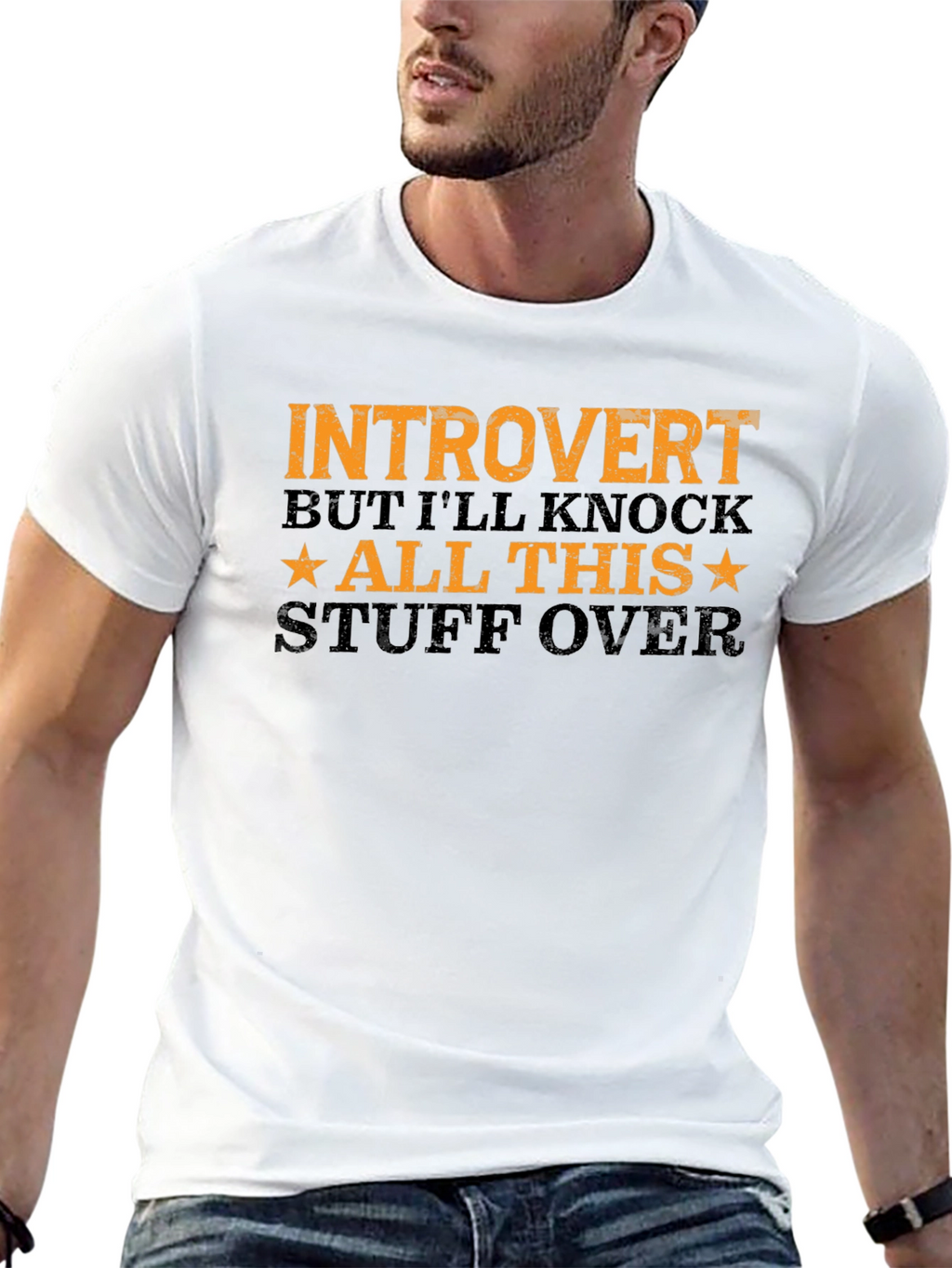 Introvert Graphic Tee - Black Cotton T-Shirt