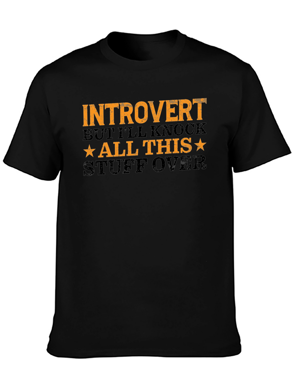 Introvert Graphic Tee - Black Cotton T-Shirt