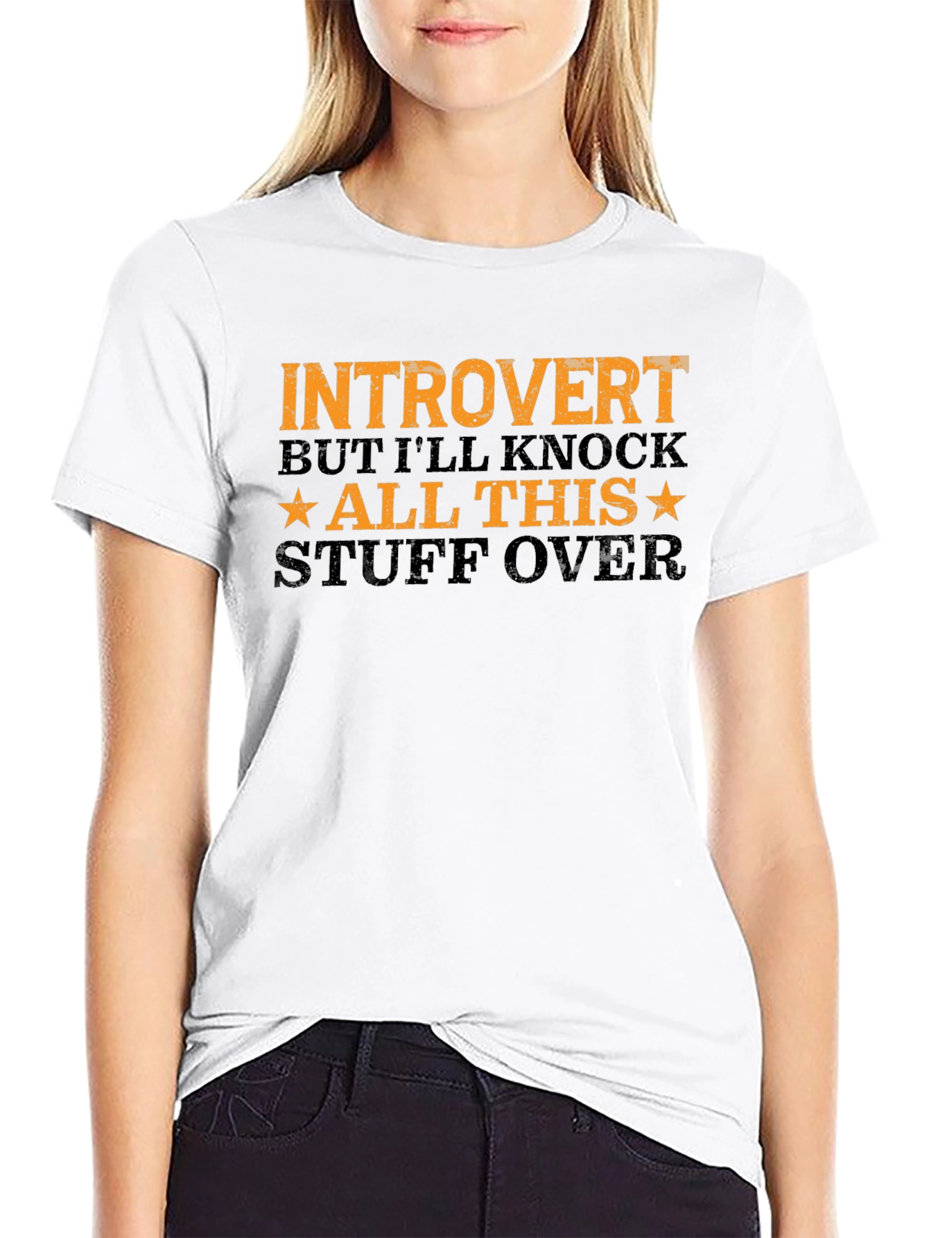 Introvert Graphic Tee - Black Cotton T-Shirt