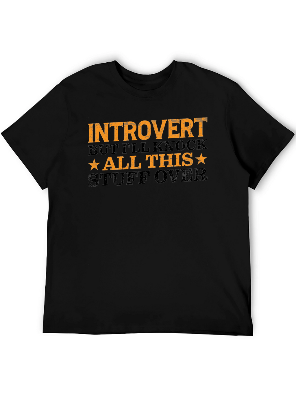 Introvert Graphic Tee - Black Cotton T-Shirt