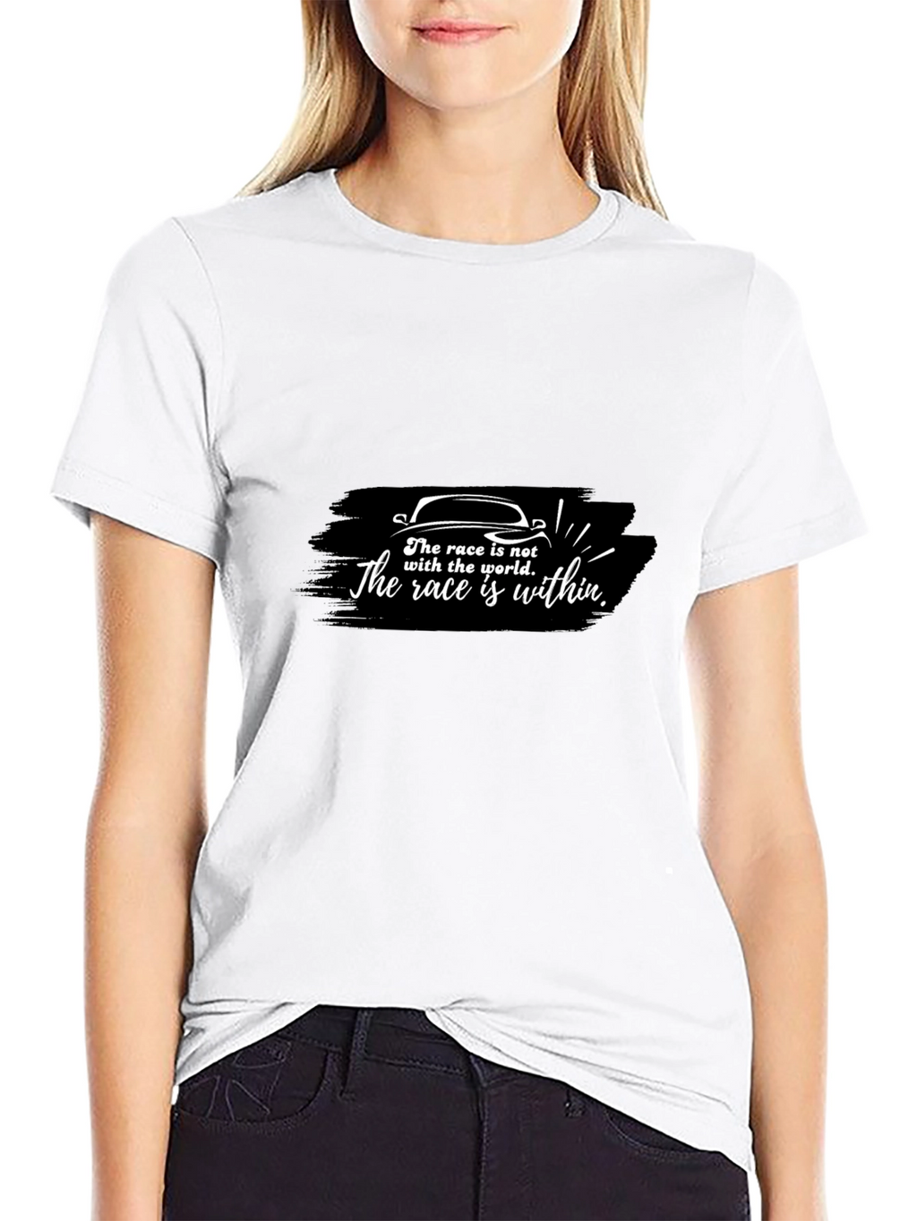 Motivational Race Car Graphic Tee - Black