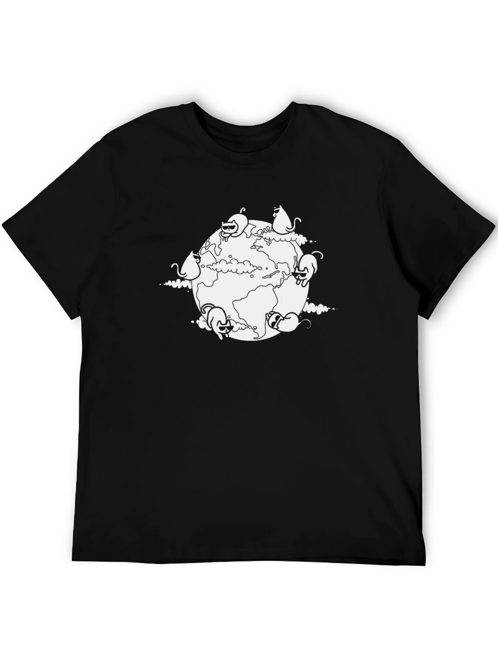 Cat Planet T-Shirt - Black Cotton Tee