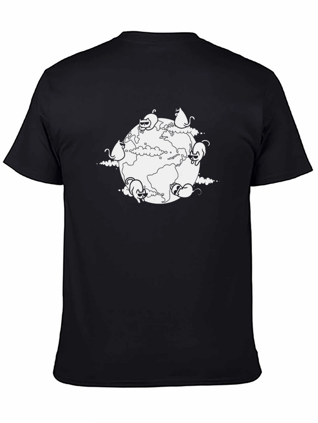 Cat Planet T-Shirt - Black Cotton Tee