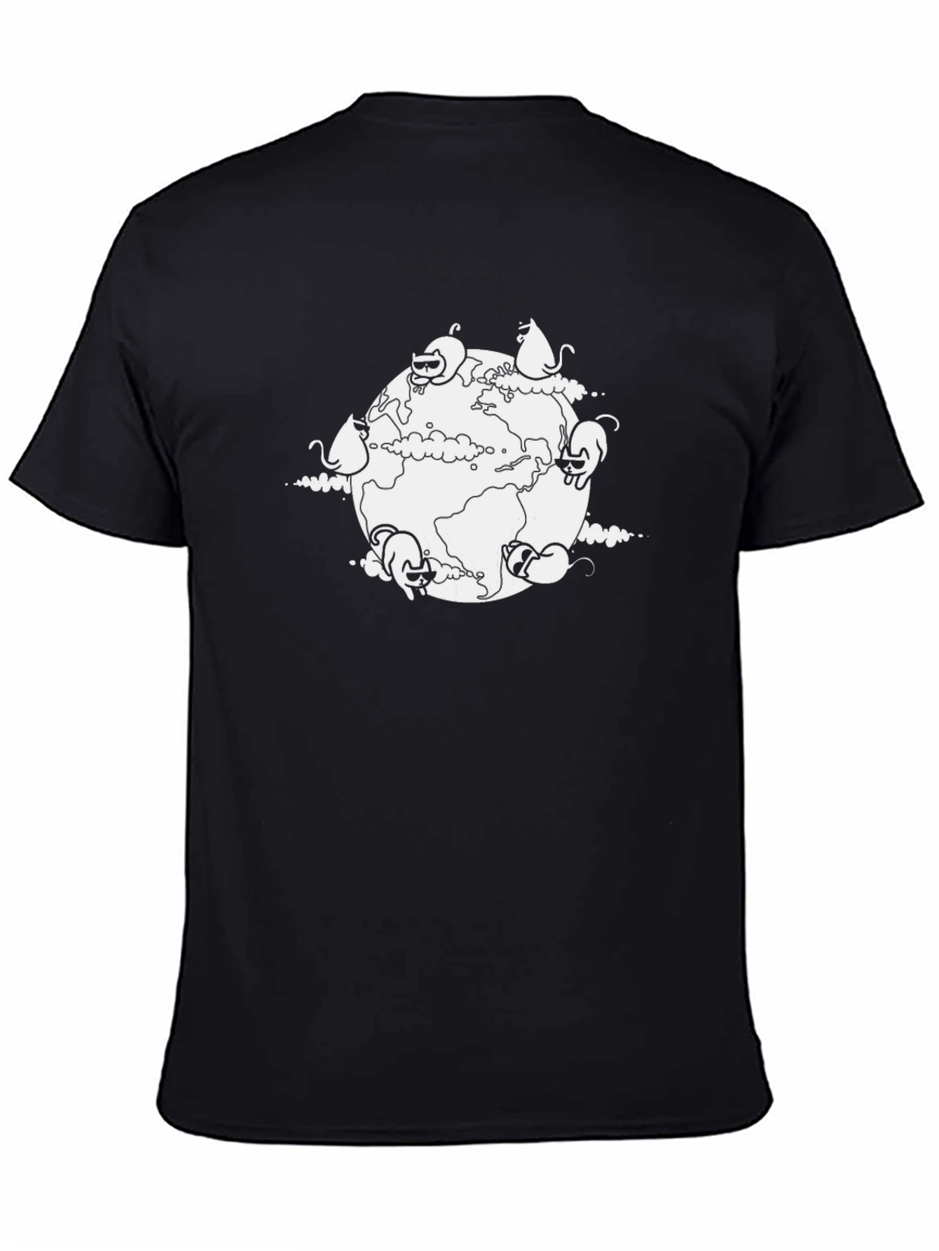 Cat Planet T-Shirt - Black Cotton Tee