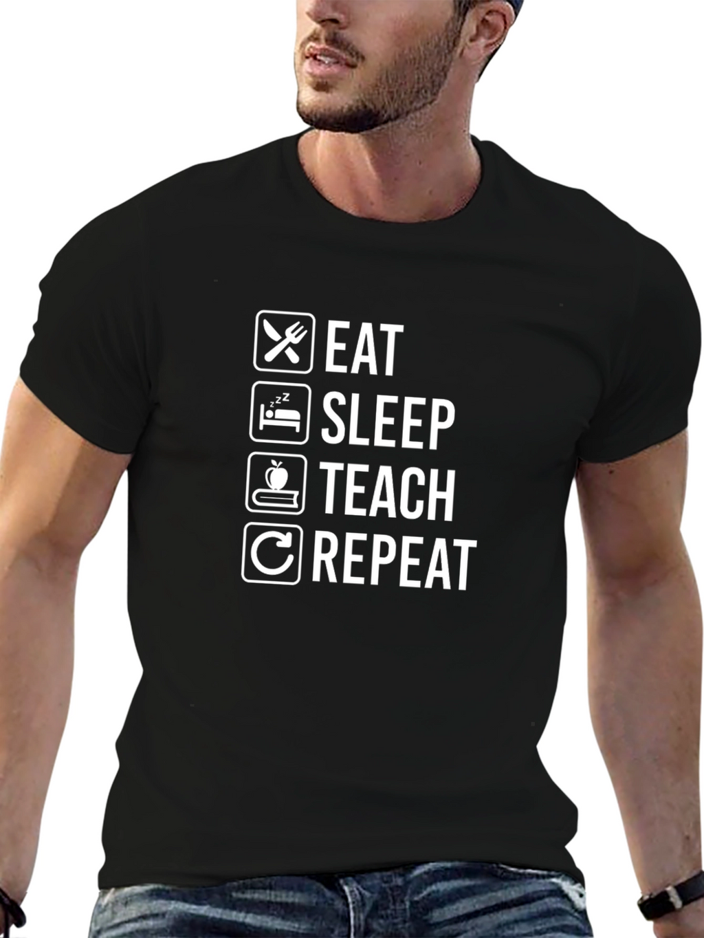 Eat Sleep Teach Repeat Graphic T-Shirt