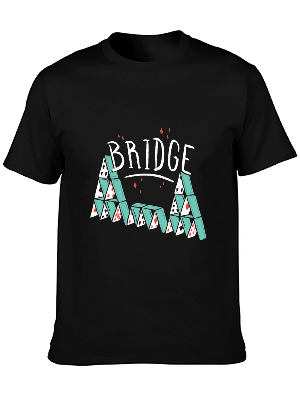 Bridge Card House Graphic Tee - Playful Design