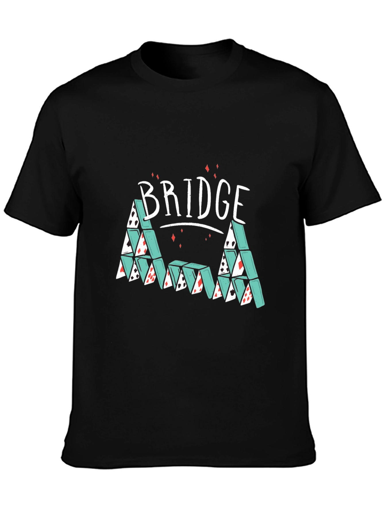 Bridge Card House Graphic Tee - Playful Design