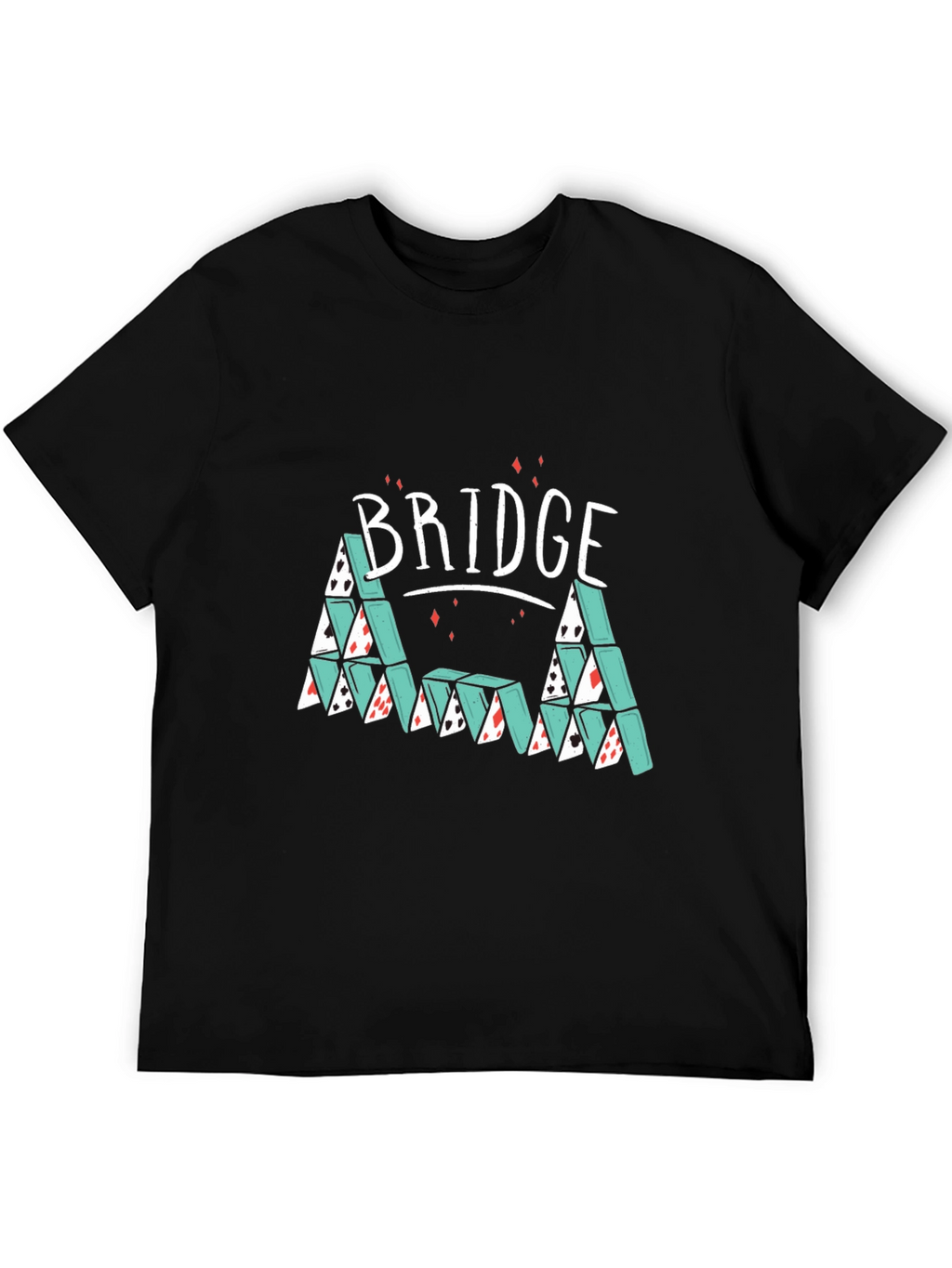 Bridge Card House Graphic Tee - Playful Design