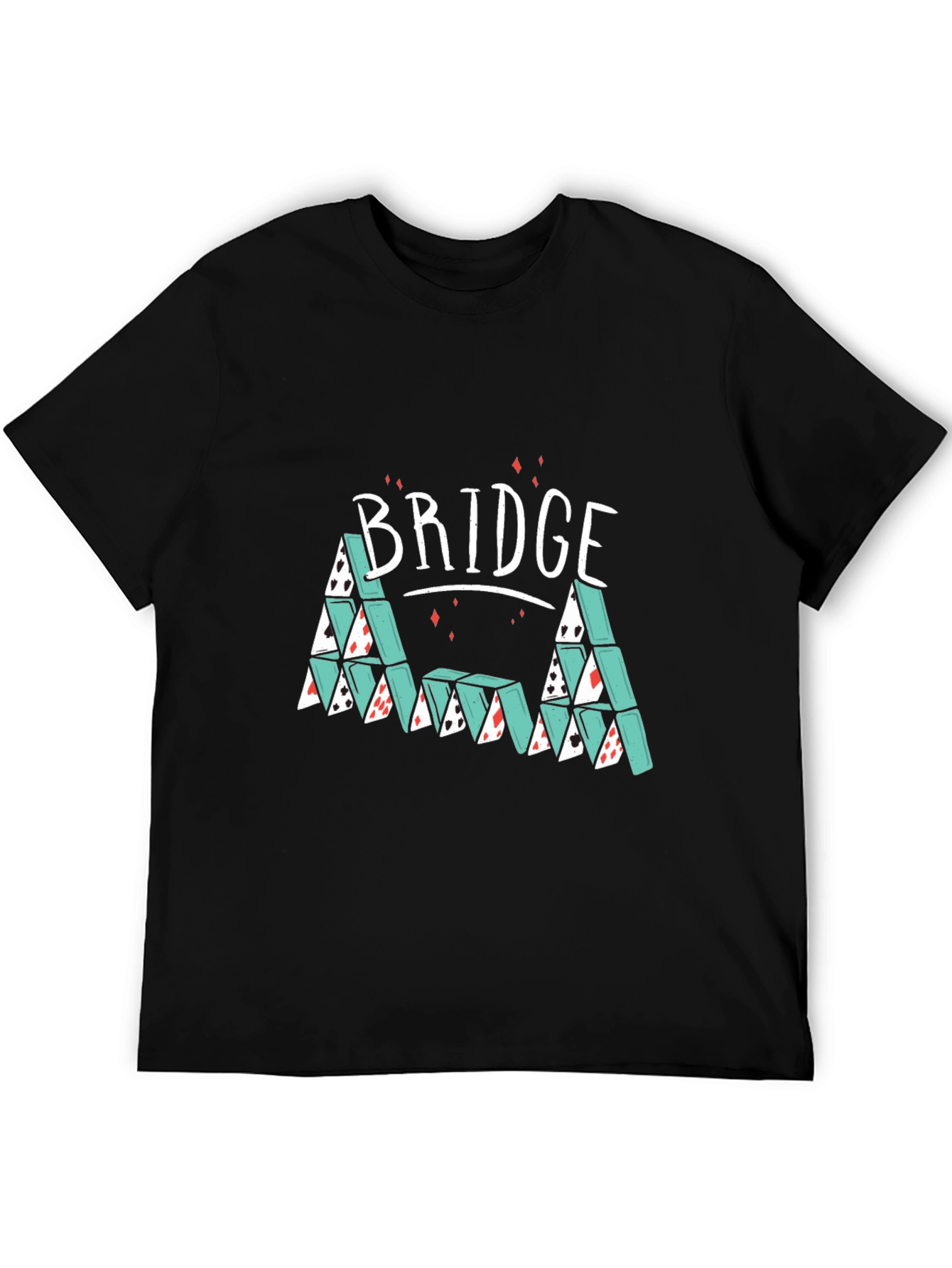 Bridge Card House Graphic Tee - Playful Design