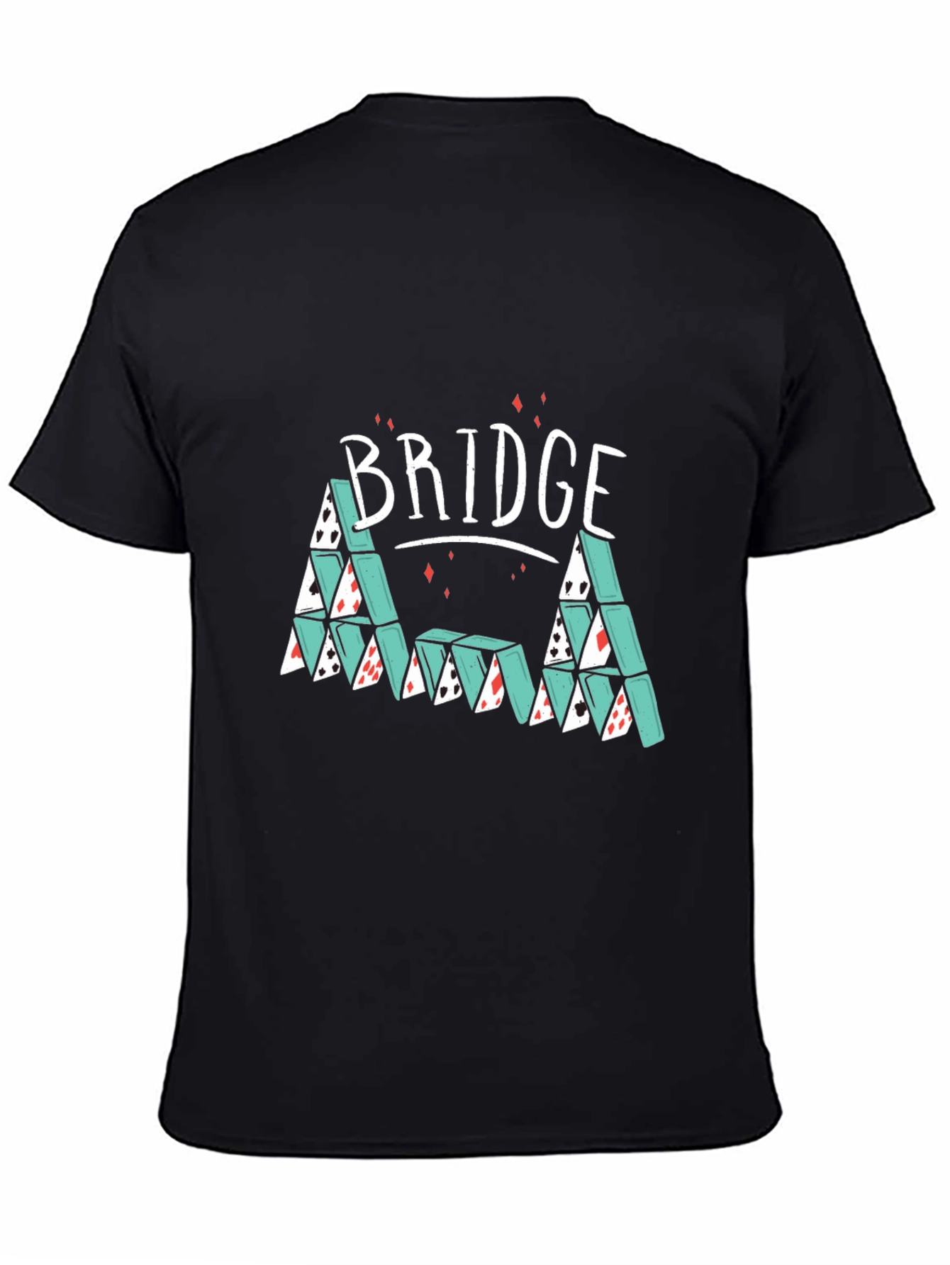 Bridge Card House Graphic Tee - Playful Design