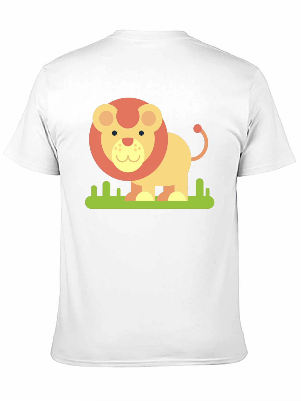 Cute Cartoon Lion Graphic Tee - Black
