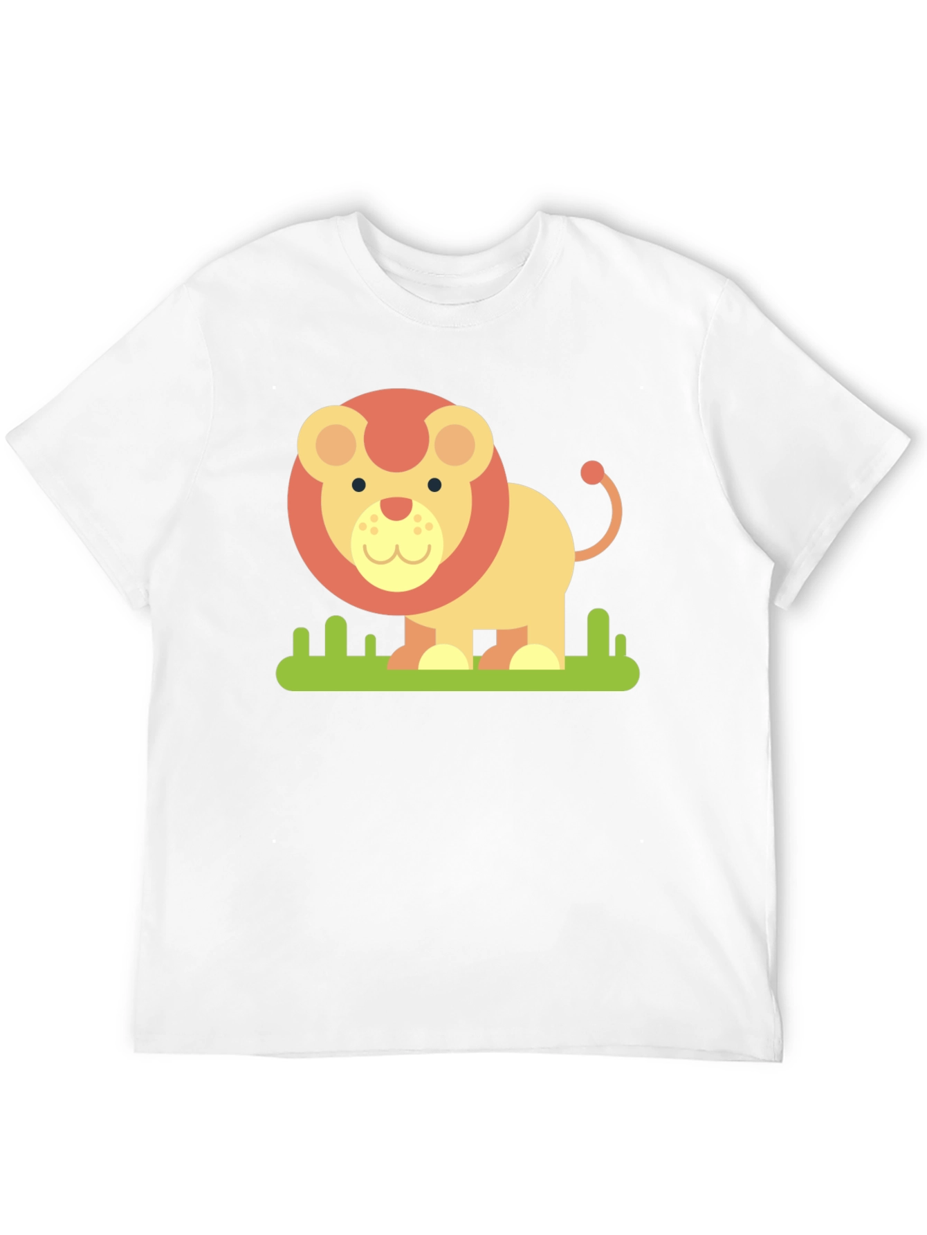 Cute Cartoon Lion Graphic Tee - Black
