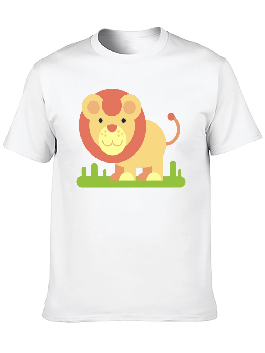 Cute Cartoon Lion Graphic Tee - Black