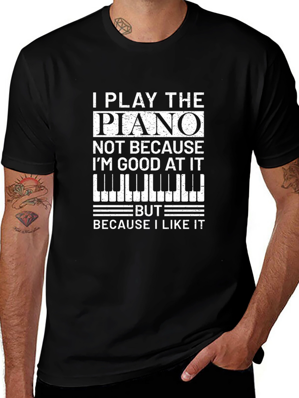 I Play Piano Funny Graphic T-Shirt