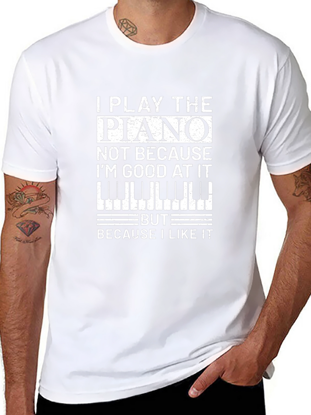 I Play Piano Funny Graphic T-Shirt