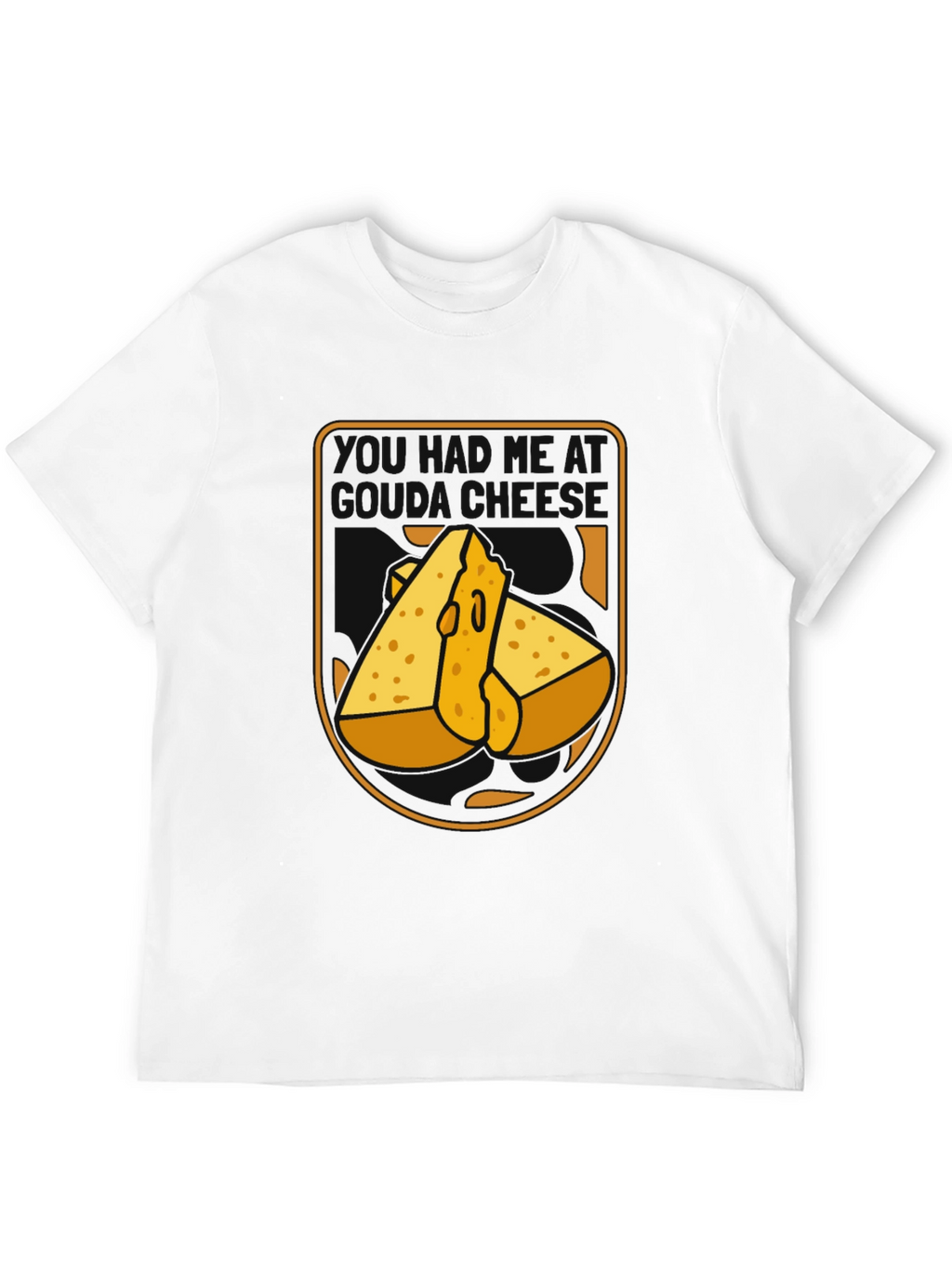 Funny Cheese Graphic Black T-Shirt