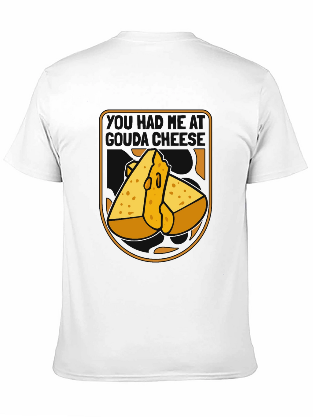 Funny Cheese Graphic Black T-Shirt
