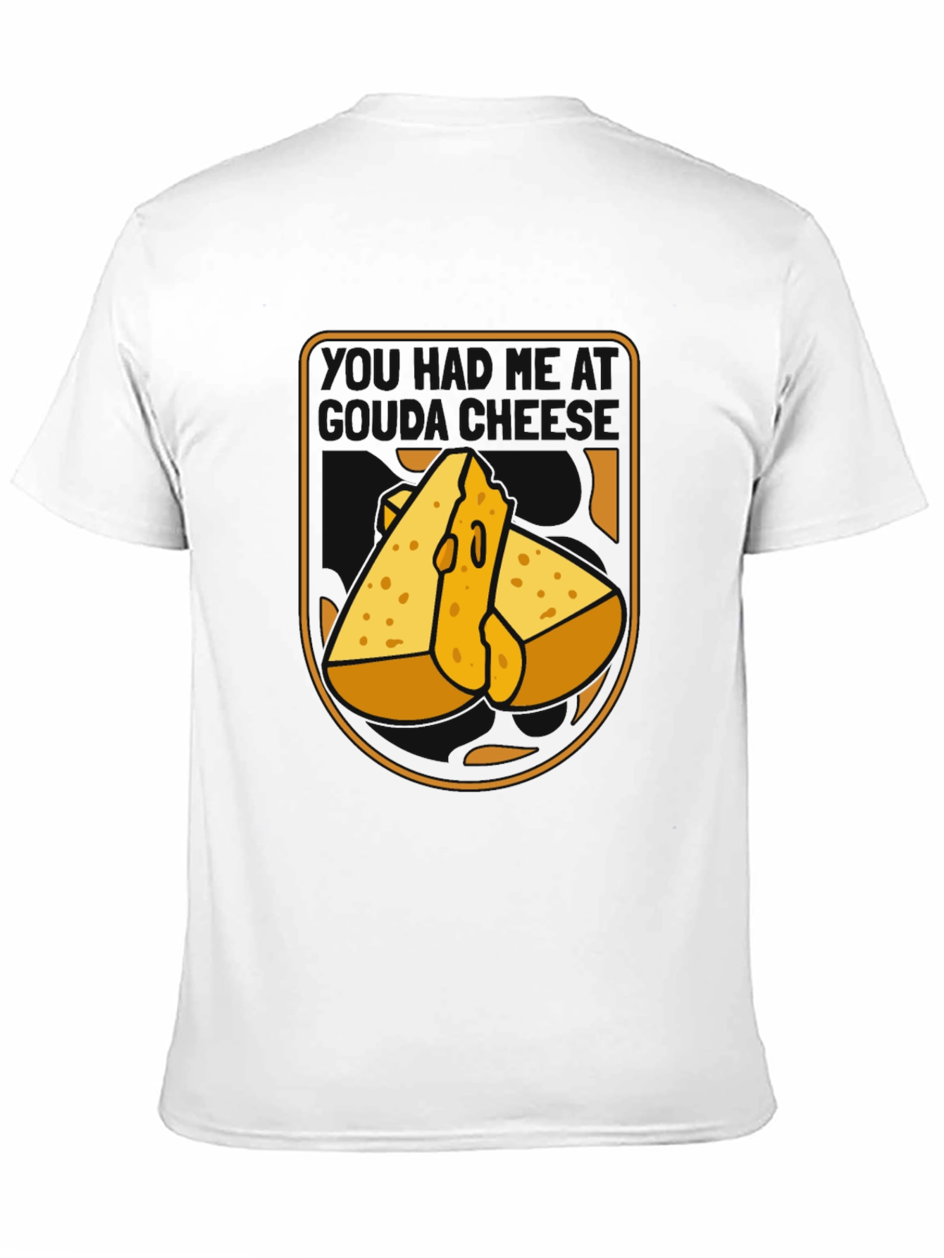 Funny Cheese Graphic Black T-Shirt