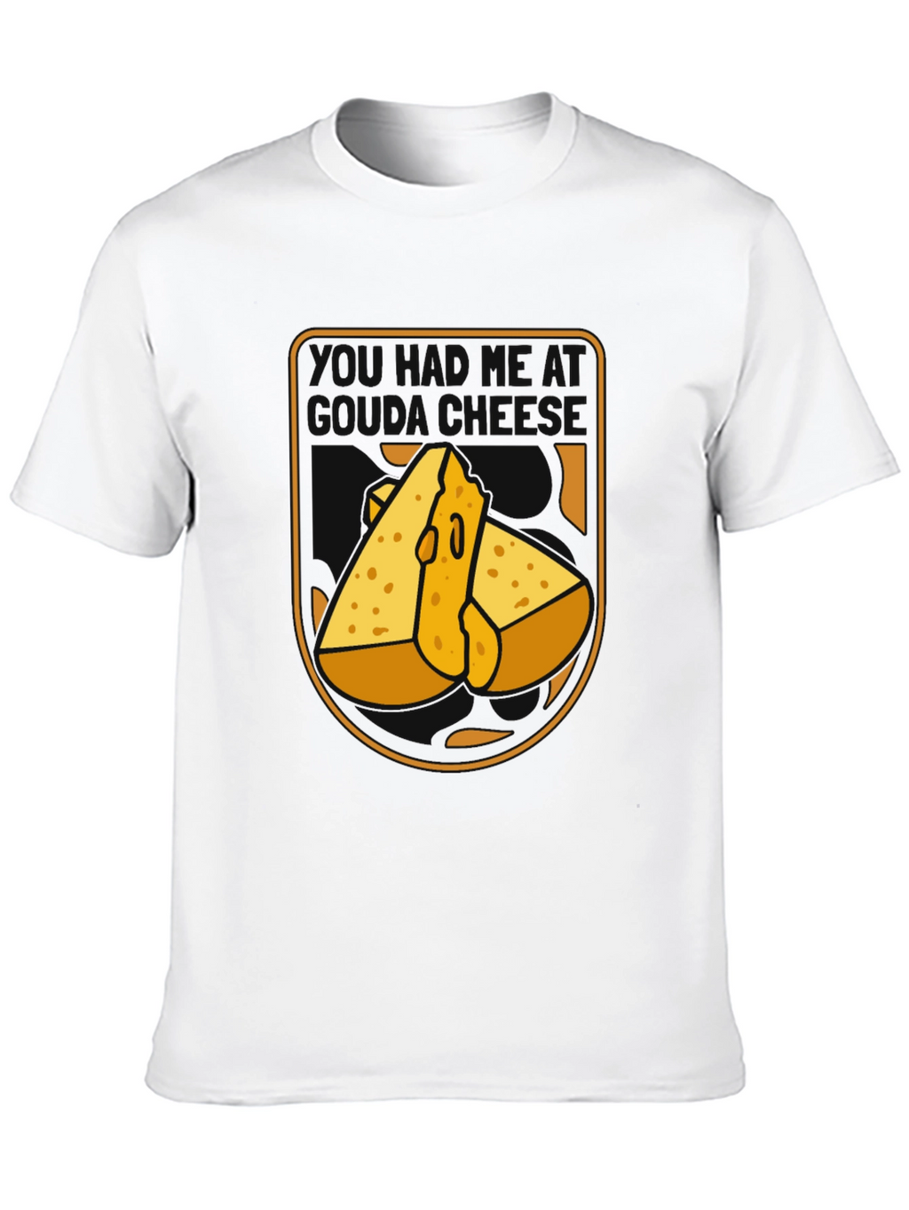Funny Cheese Graphic Black T-Shirt