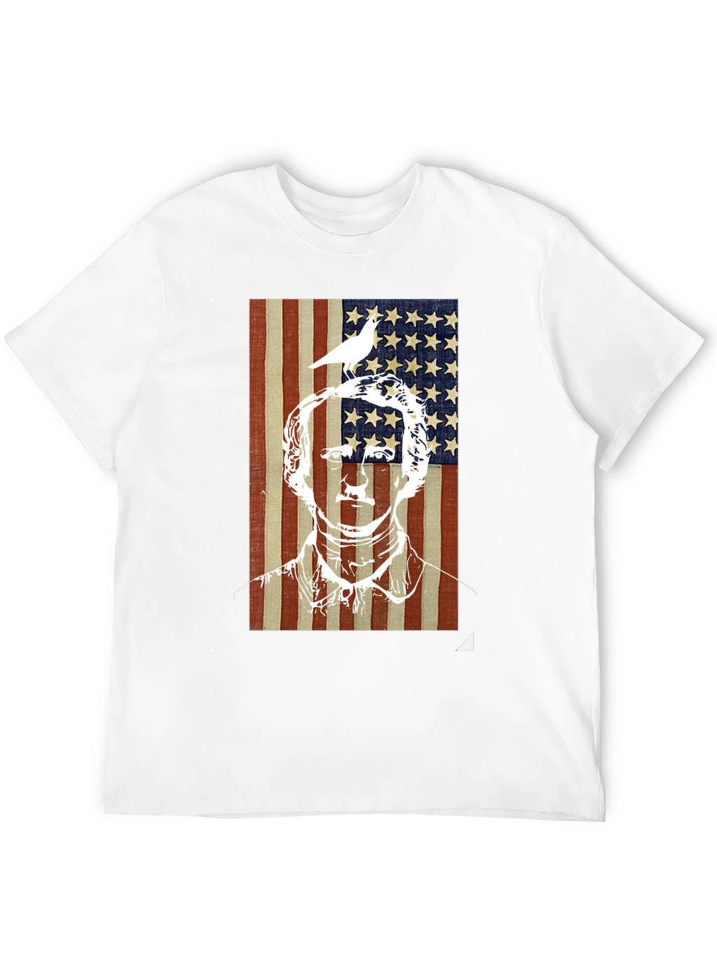 Patriotic Graphic Tee - US Flag with Bird