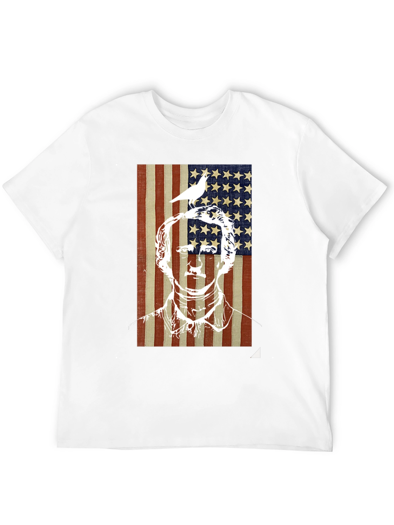 Patriotic Graphic Tee - US Flag with Bird
