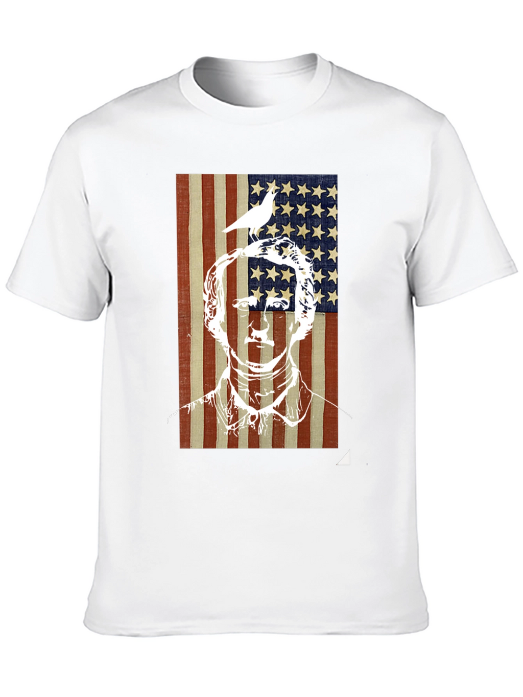 Patriotic Graphic Tee - US Flag with Bird