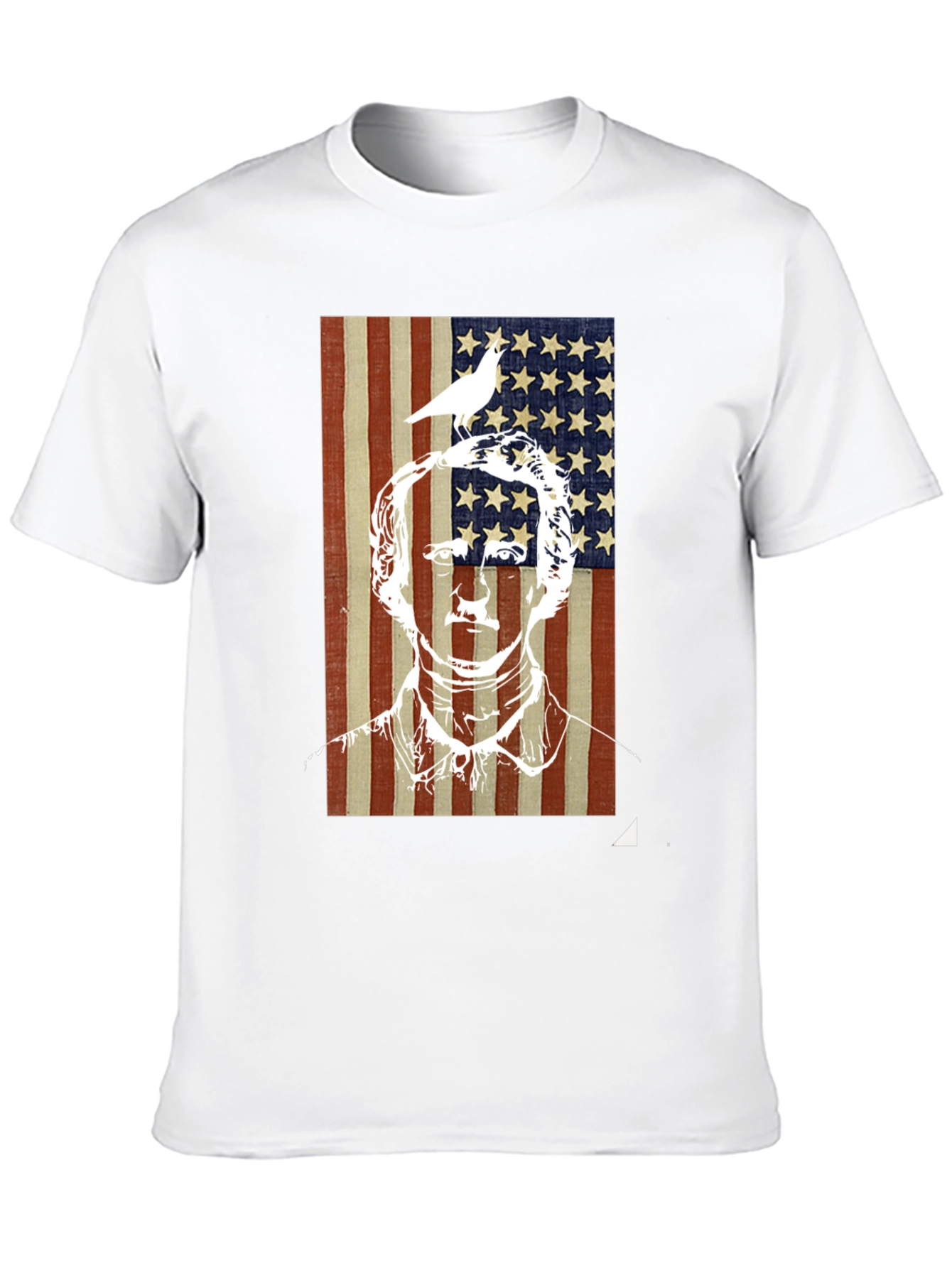 Patriotic Graphic Tee - US Flag with Bird