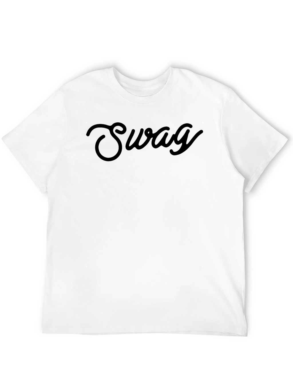 Mens Black T-Shirt with Swag Print