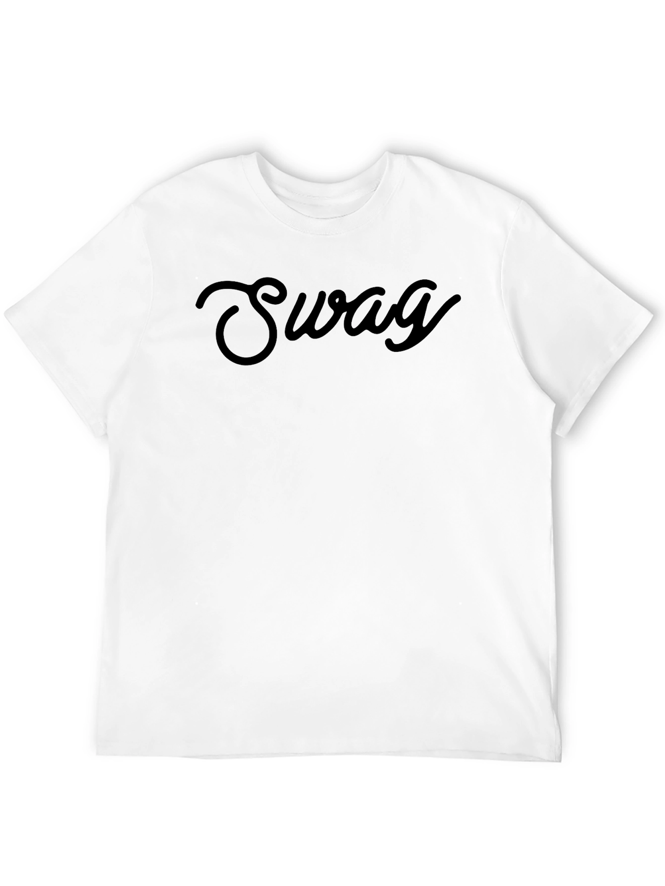 Mens Black T-Shirt with Swag Print