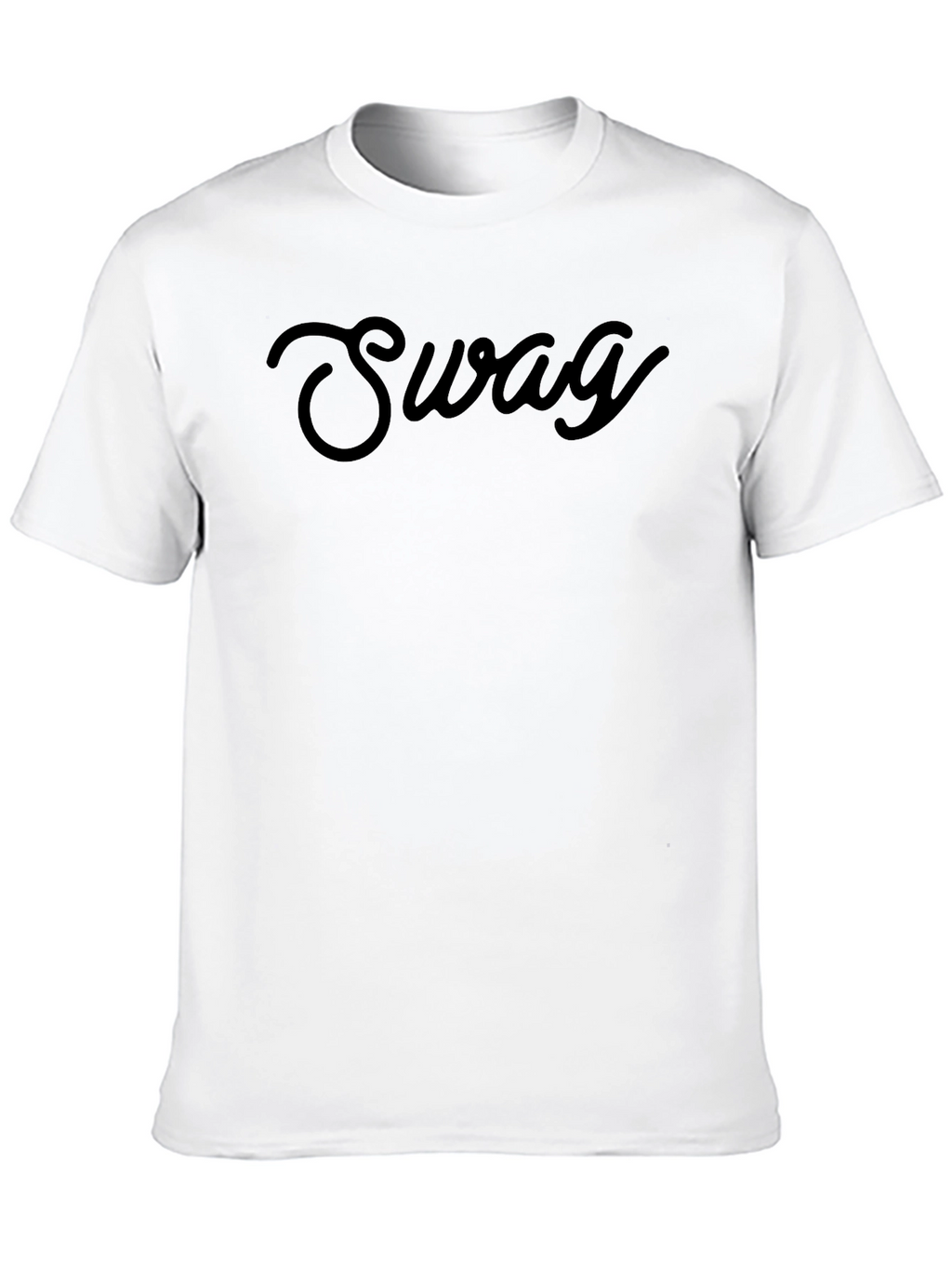 Mens Black T-Shirt with Swag Print