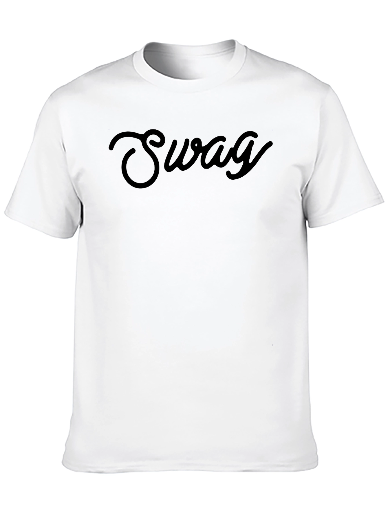 Mens Black T-Shirt with Swag Print