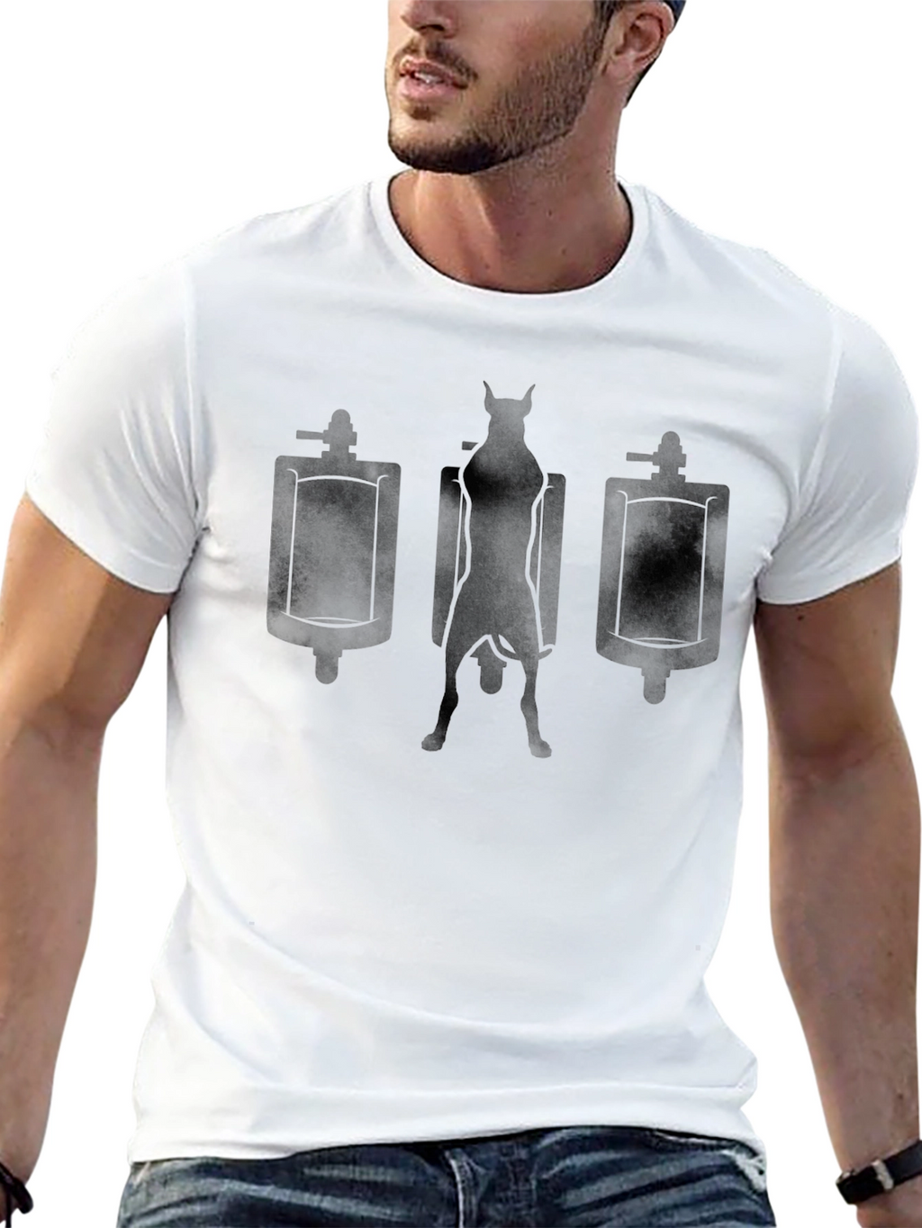 Funny Dog Urinal T-Shirt
