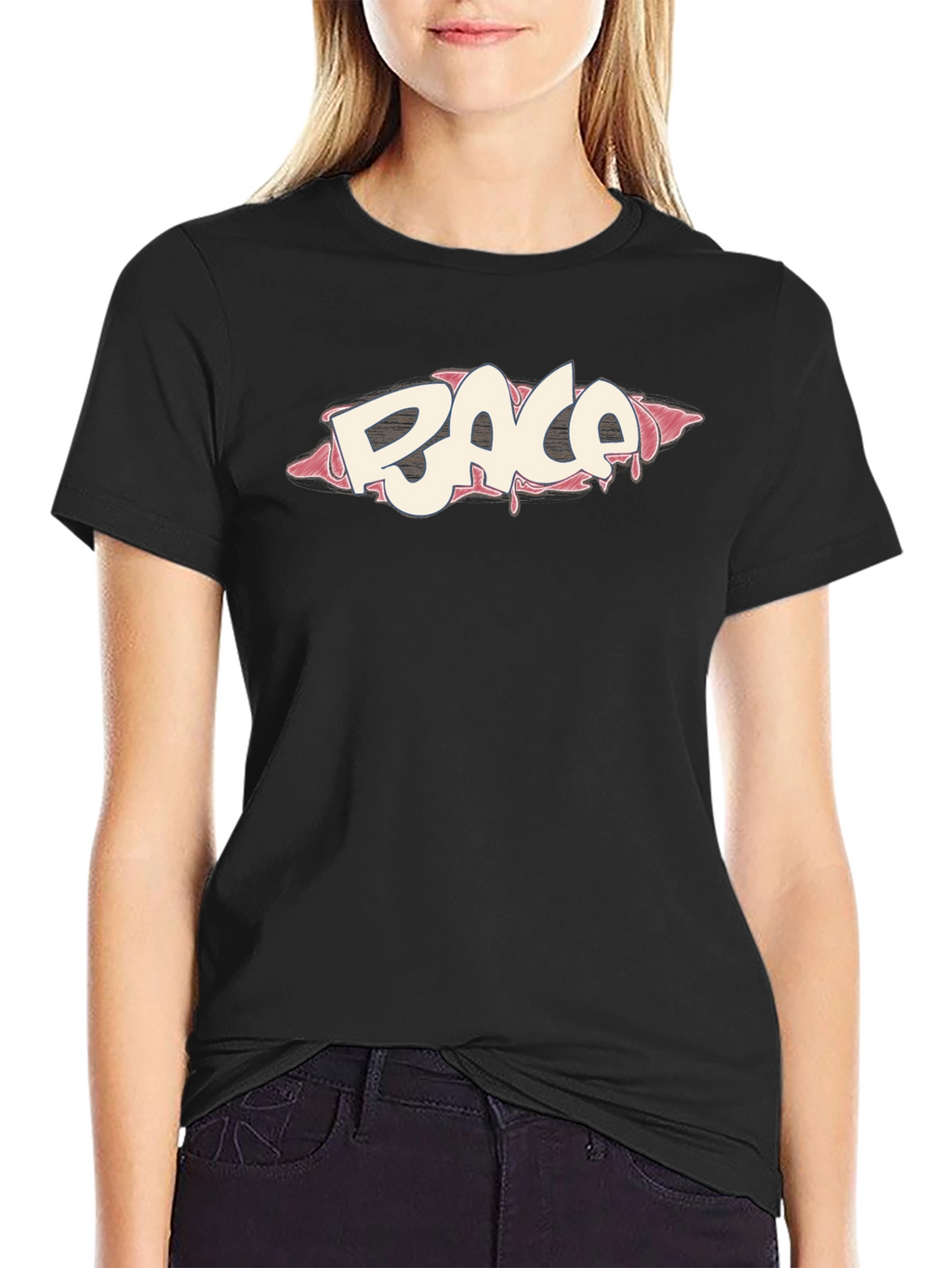 Cool RACA Graphic Print Black T-Shirt