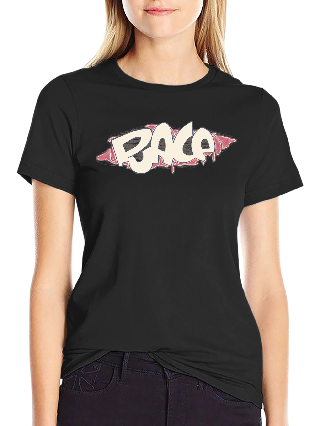 Cool RACA Graphic Print Black T-Shirt