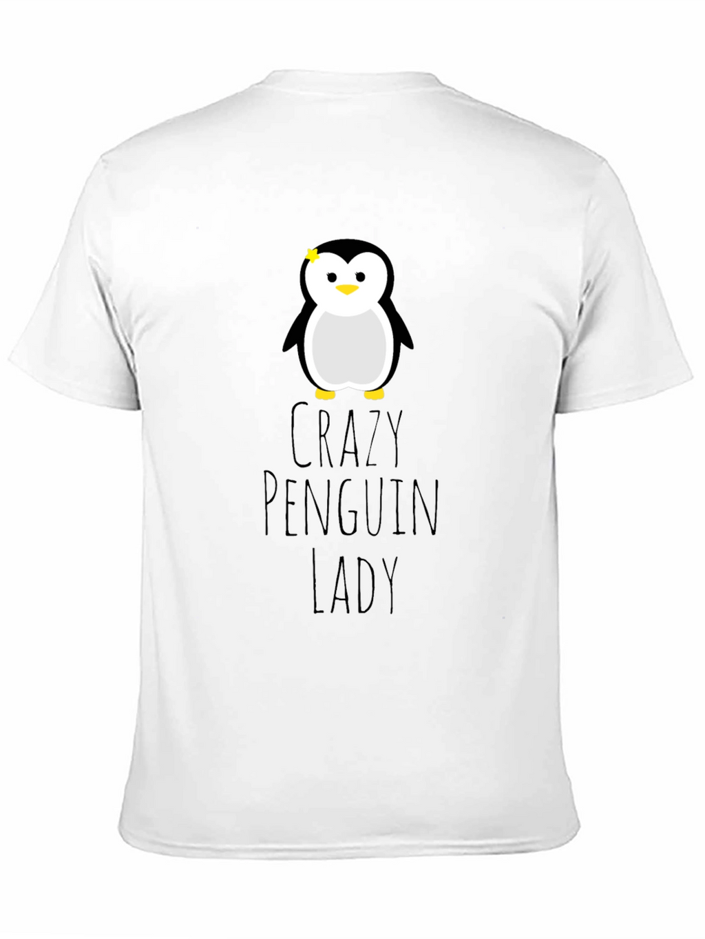 Crazy Penguin Lady Graphic Tee - Unisex Black T-Shirt